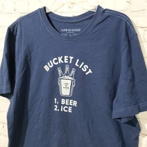 Life is Good Men's Tshirt Alcohol Beer Ice Theme sz Large